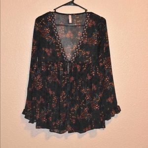 Sheer floral blouse